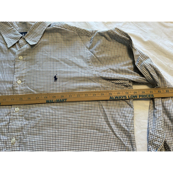 Ralph Lauren Classic Fit Navy/Brown/White Check w/Blue Pony XXL Button Up Shirt - Picture 5 of 12